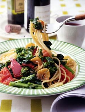 菜の花＋ガーリックのスパゲティ