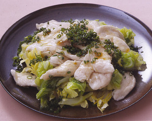 ささ身とキャベツのポン酢しょうゆかけ