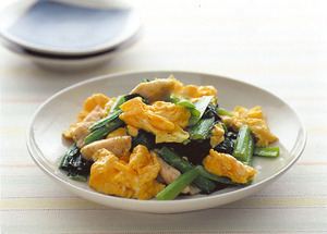 小松菜とささ身の卵炒め