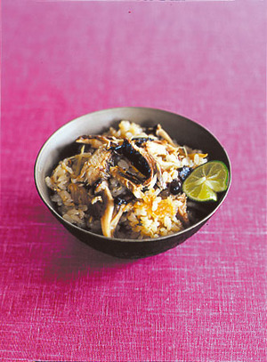 焼きさんまとしめじの炊き込みご飯