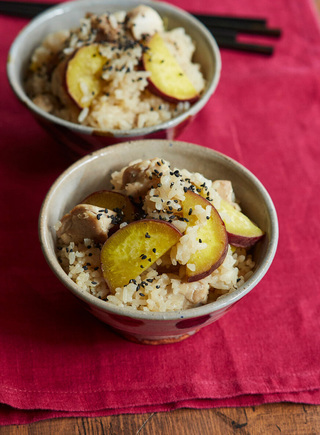 さつまいもと鶏肉の炊き込みご飯