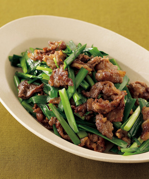 牛肉とにらの炒めもの