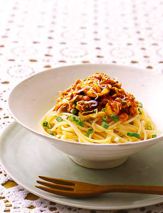 納豆キムチスパゲティ